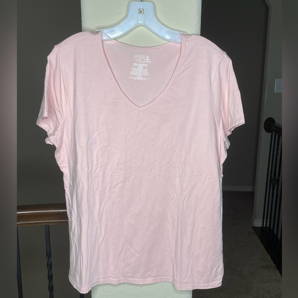 Time and Tru Pink Cotton Blend T Shirt - Picture 1 of 3